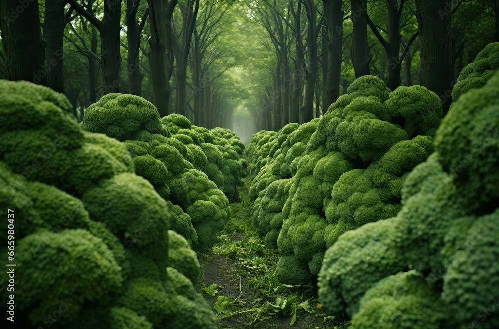 Broccoli forest with tall trees Broccoli forest with tall trees