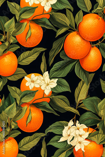 Generative AI illustration of fresh and healthy oranges