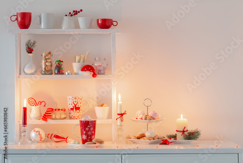 christmas candy bar in red and white colors