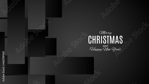 Merry Christmas and Happy New Year background, greeting card, poster, holiday cover. beautiful modern flat line art style. Xmas decoration.