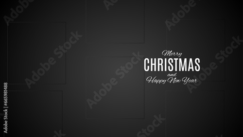 Merry Christmas and Happy New Year background  greeting card  poster  holiday cover. beautiful modern flat line art style. Xmas decoration.