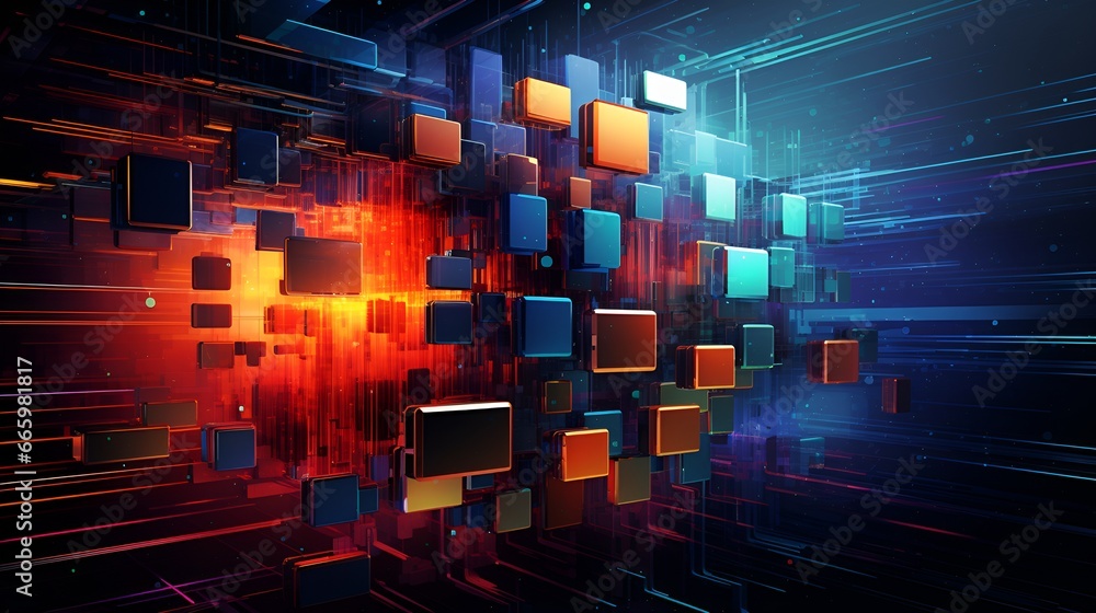 Elevate Your Presentation, A Computer Generated Geometric Rectangular Background for Professional Display,Presentation background,website background