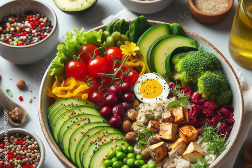 Healthy high protein lunch bowls, vegan