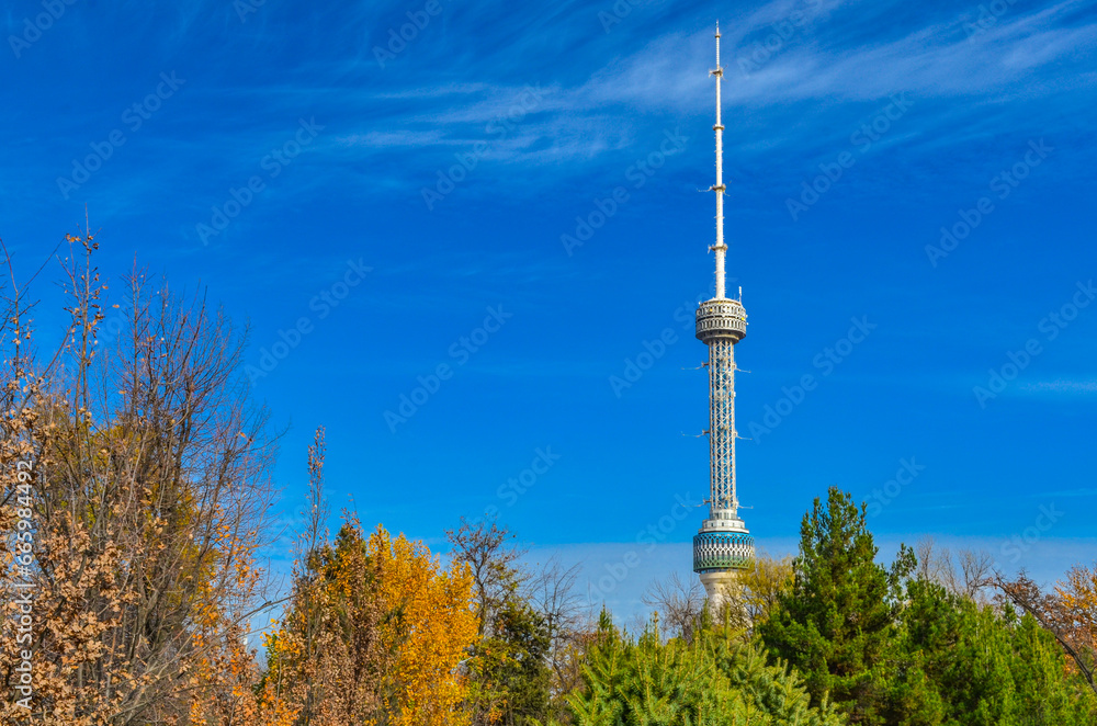 Tashkent TV tower scenic view from Bozsuv canal (Tashkent, Uzbekistan) Tashkent TV tower scenic view from Bozsuv canal (Tashkent, Uzbekistan)