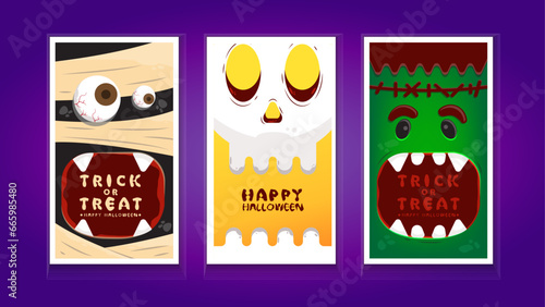 Halloween stories collection template design