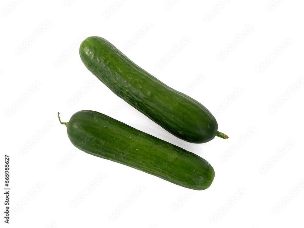 Organic cucumbers on a white background. Cucumbers close-up. Organic cucumbers on a white background. Cucumbers close-up.