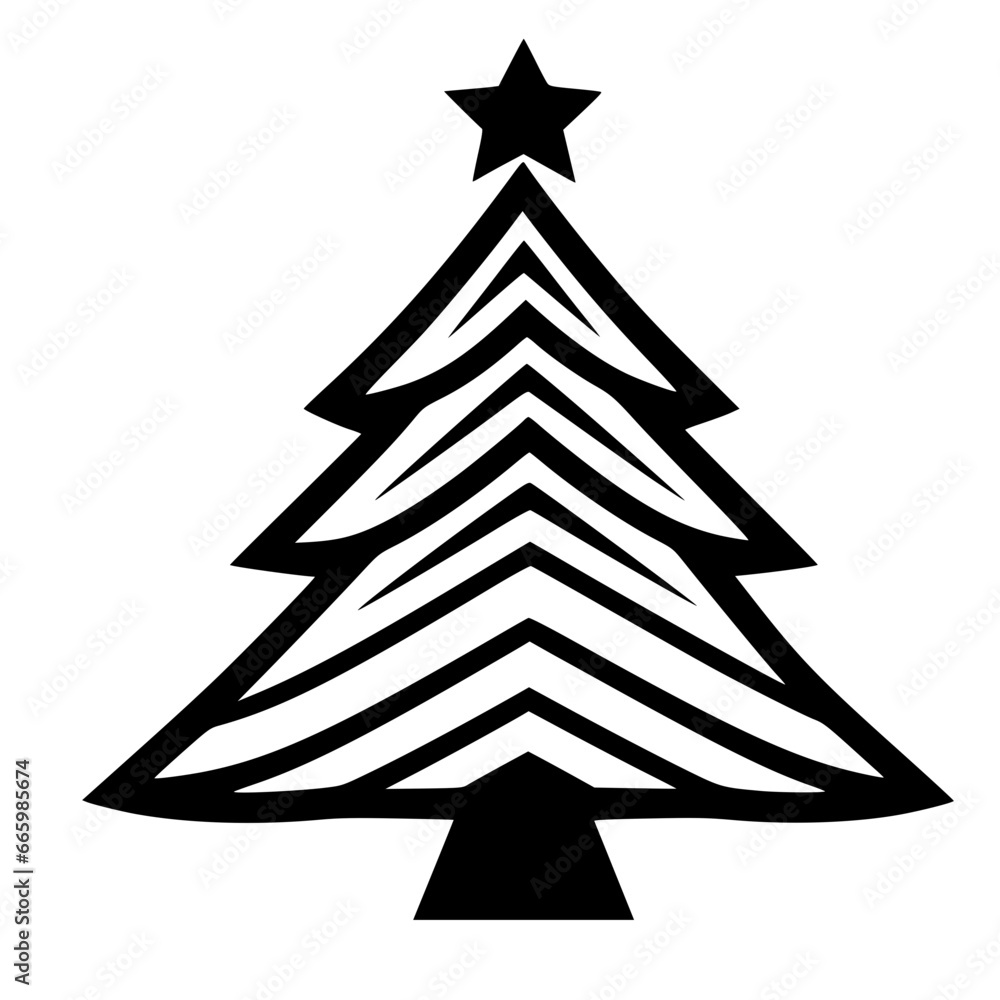 Decorative Christmas Tree Vector Illustration - Festive Xmas Tree Design for Greeting Cards, Holiday Decor, and Winter Celebrations - Traditional Green Pine Tree with Ornaments, Stars, and Lights Decorative Christmas Tree Vector Illustration - Festive Xmas Tree Design for Greeting Cards, Holiday Decor, and Winter Celebrations - Traditional Green Pine Tree with Ornaments, Stars, and Lights