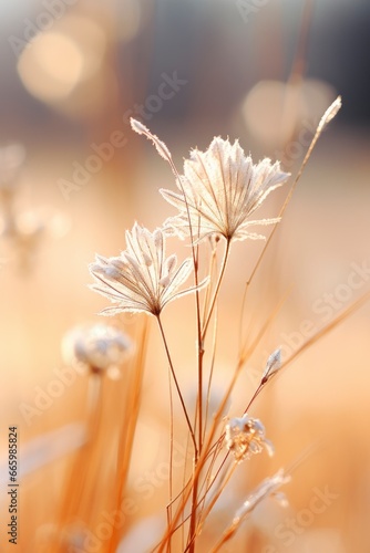 Macro photography of plants in frost.