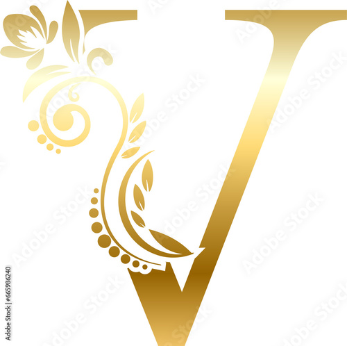 Gold Letter V