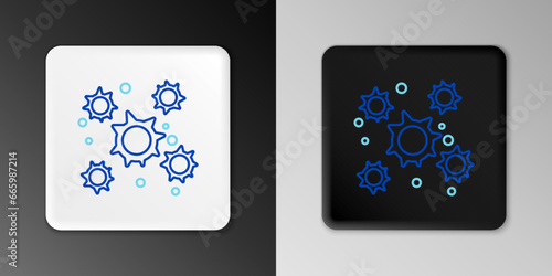 Line Bacteria icon isolated on grey background. Bacteria and germs, microorganism disease causing, cell cancer, microbe, virus, fungi. Colorful outline concept. Vector