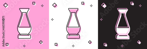 Set Indian vase icon isolated on pink and white, black background. Vector