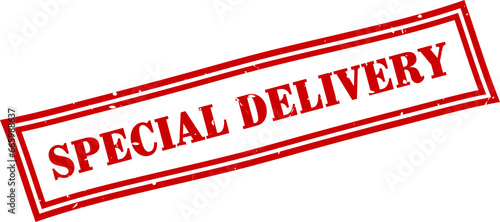 Special delivery square grunge rubber stamp