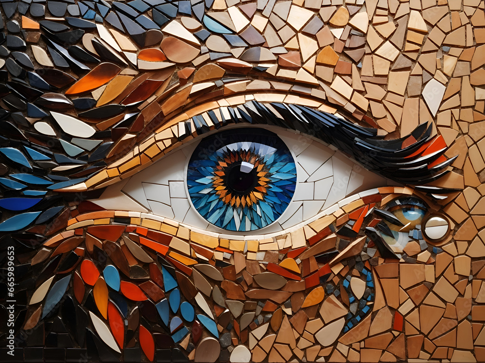  abstract eye transformed into a mosaic of emotions