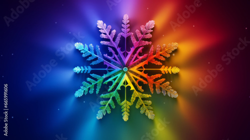 Snowflake in rainbow colors. Generated with ai.