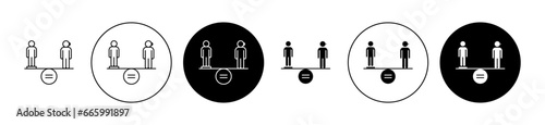 Gender equality vector icon set in black for Ui designs.