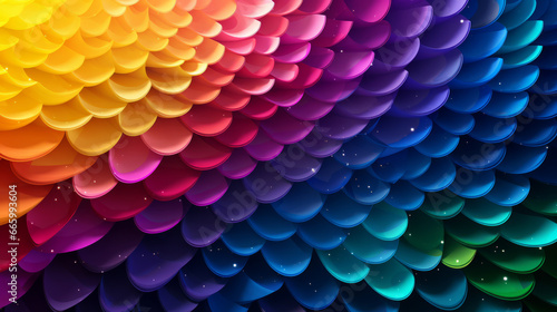 Abstract wave structure in rainbow colors, generated with ai