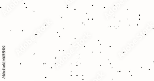Grainy texture chaotic, brownian motion 4k footage, animated old film grains, flying insects, black spots, specks, splashes, blotches on white background, 3d rendering