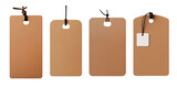 collection of blank cardboard tag, brown price tag