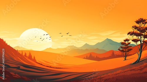 Nature s Majesty  Breathtaking Landscape Vector Illustration  Ideal for Showcasing the Beauty of the Natural World  by Generative AI.