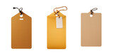 blank cardboard tag collection, brown price tag