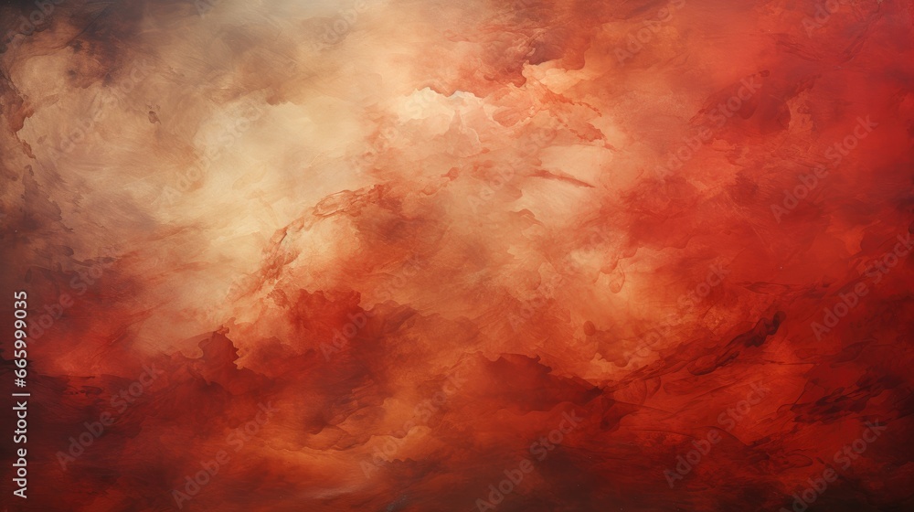 A watercolor canvas soaked in antique red hues evokes a sense of nostalgia and timeless elegance.