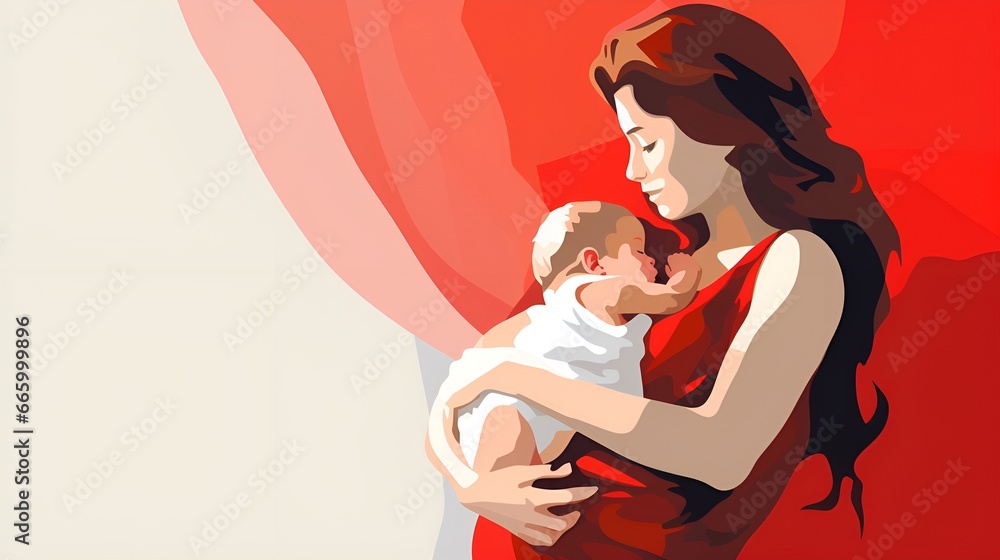 Mother laying with baby, Love, Mom's Love Vector Illustration in Log Style, mothers day card background ,Motherhood in Your Designs. Mother laying with baby, Love, Mom's Love Vector Illustration in Log Style, mothers day card background ,Motherhood in Your Designs.