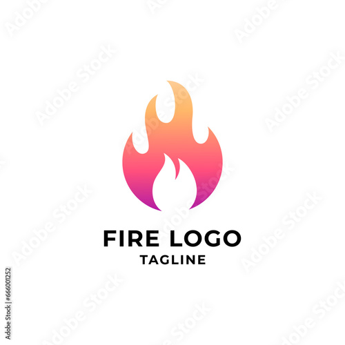 Fire flame Logo design vector template
