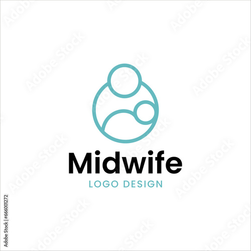 Midwife Line Logo design vector template