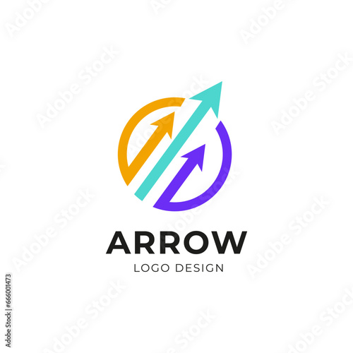 Growth arrow logo for business company illustration template design