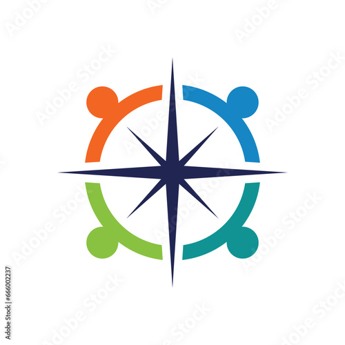 people compass logo icon