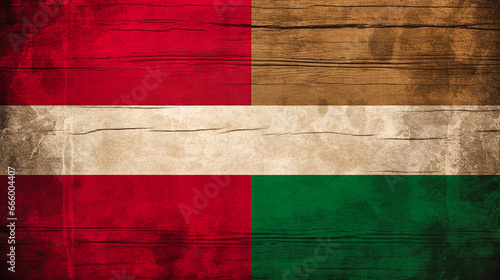 Austria-Hungary flag background with wood texture photo