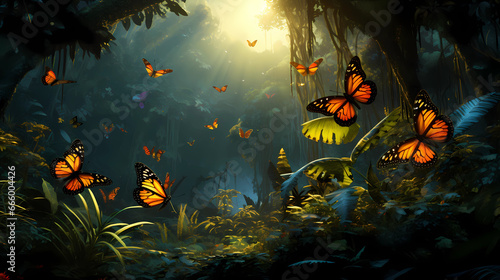 Fototapeta Naklejka Na Ścianę i Meble -  Butterflies in the jungle