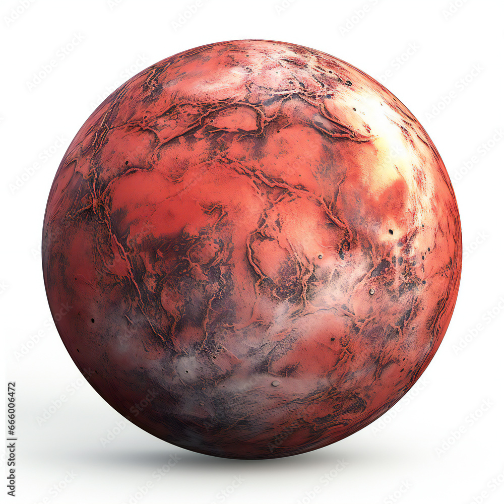 Red planet isolated on a white background