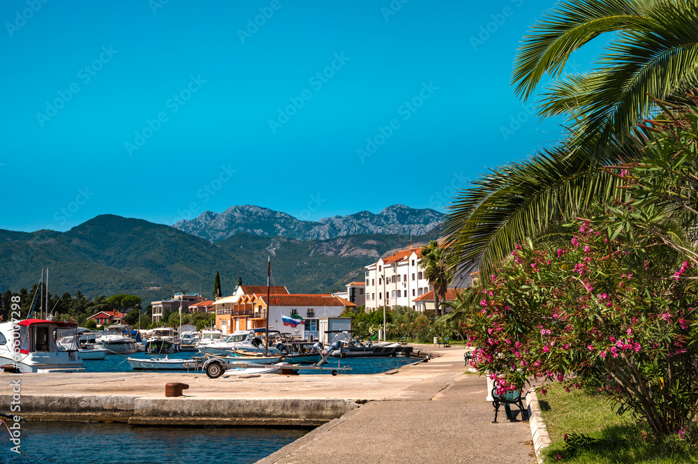 view from marina in Tivat. Montenegro