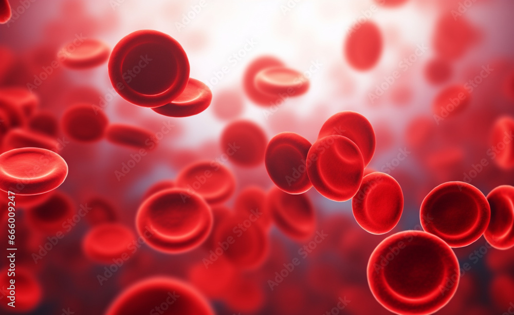 Red blood cells medical background banner.