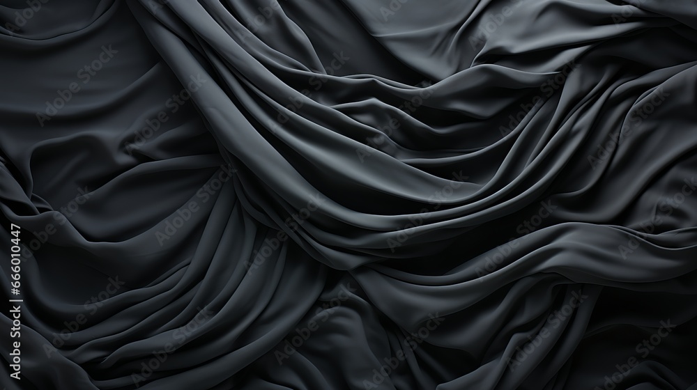 Obraz premium A stark contrast between light and dark is embodied in the sleek lines of this draped black fabric, evoking a sense of elegance and mystery in the world of fashion