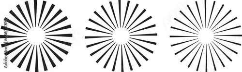 Abstract radial sunburst element. Trendy Sunburst icon, Radial stripes, Retro sunburst icon with white background. 
