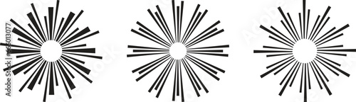 Abstract radial sunburst element. Trendy Sunburst icon, Radial stripes, Retro sunburst icon with white background. Red radiant sunburst shape