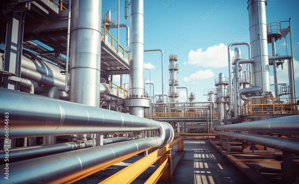 Close up Industrial view at oil refinery plant pipe line. Close up Industrial view at oil refinery plant pipe line.
