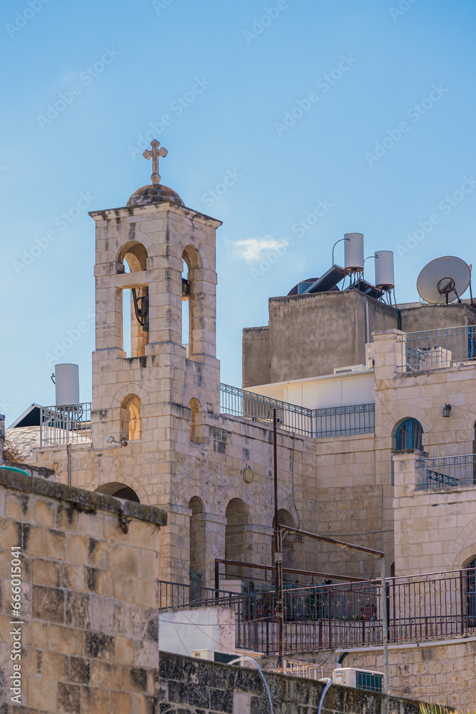 View of the Maronite Convent Church in the Armenian Quarter of the Jerusalem Old City