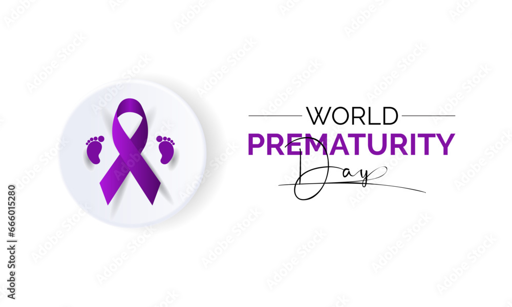 World Prematurity Day Vector Illustration with Tiny Newborn and Caring Hands. Vector template for background, banner, card, poster design.