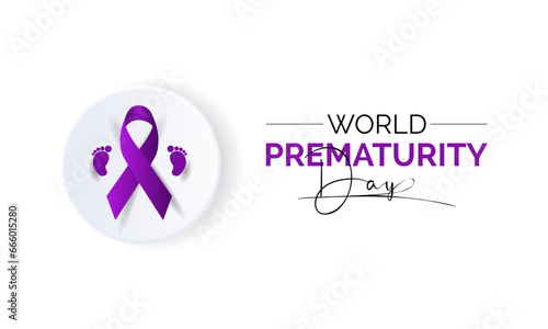 World Prematurity Day Vector Illustration with Tiny Newborn and Caring Hands. Vector template for background, banner, card, poster design.