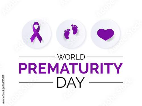 World Prematurity Day Vector Illustration with Tiny Newborn and Caring Hands. Vector template for background, banner, card, poster design.