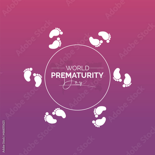 World Prematurity Day Vector Illustration with Tiny Newborn and Caring Hands. Vector template for background, banner, card, poster design.
