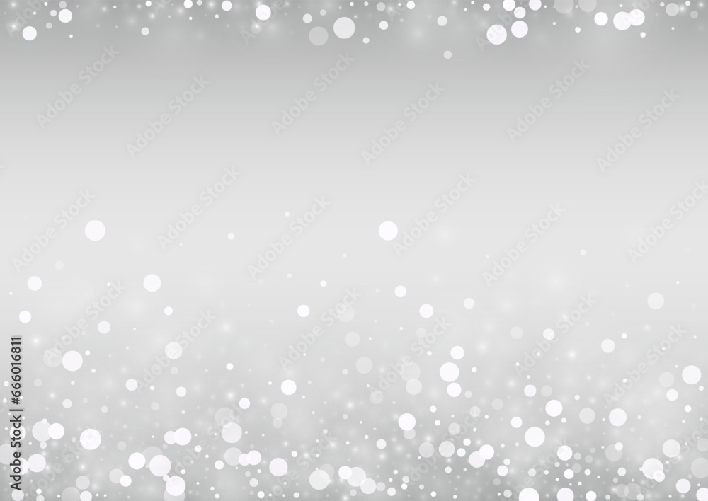 Winter Snowfall Vector Silver Background. Magic Winter Snowfall Vector Silver Background. Magic
