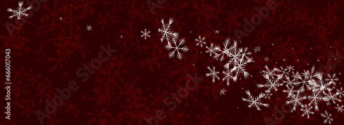 Gray Snowfall Vector Panoramic Red Background.