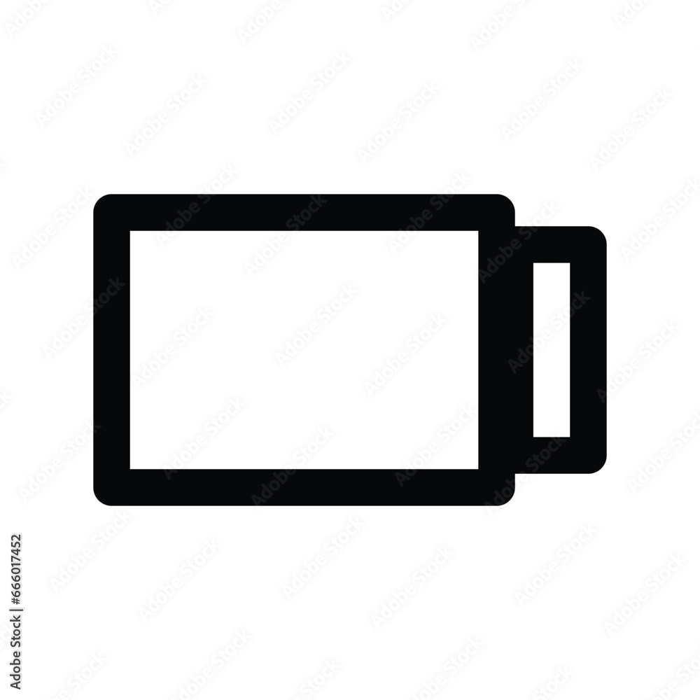 Battery icon. Flat style black on white background. Vector illustration. Battery icon. Flat style black on white background. Vector illustration.