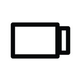 Battery icon. Flat style black on white background. Vector illustration.