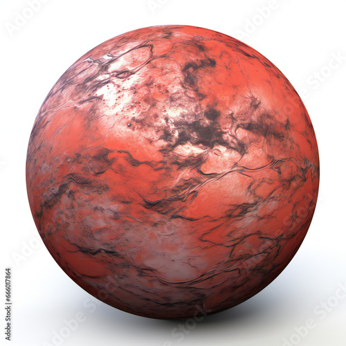 Red planet isolated on white background