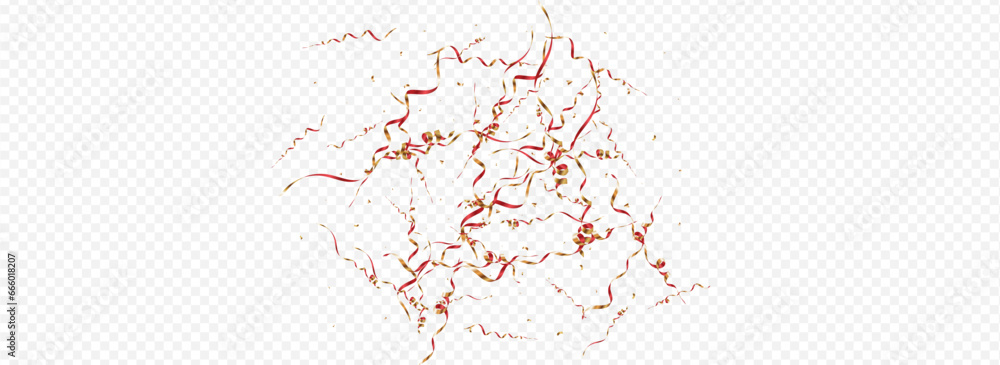 Yellow Streamer Fun Vector Panoramic Transparent